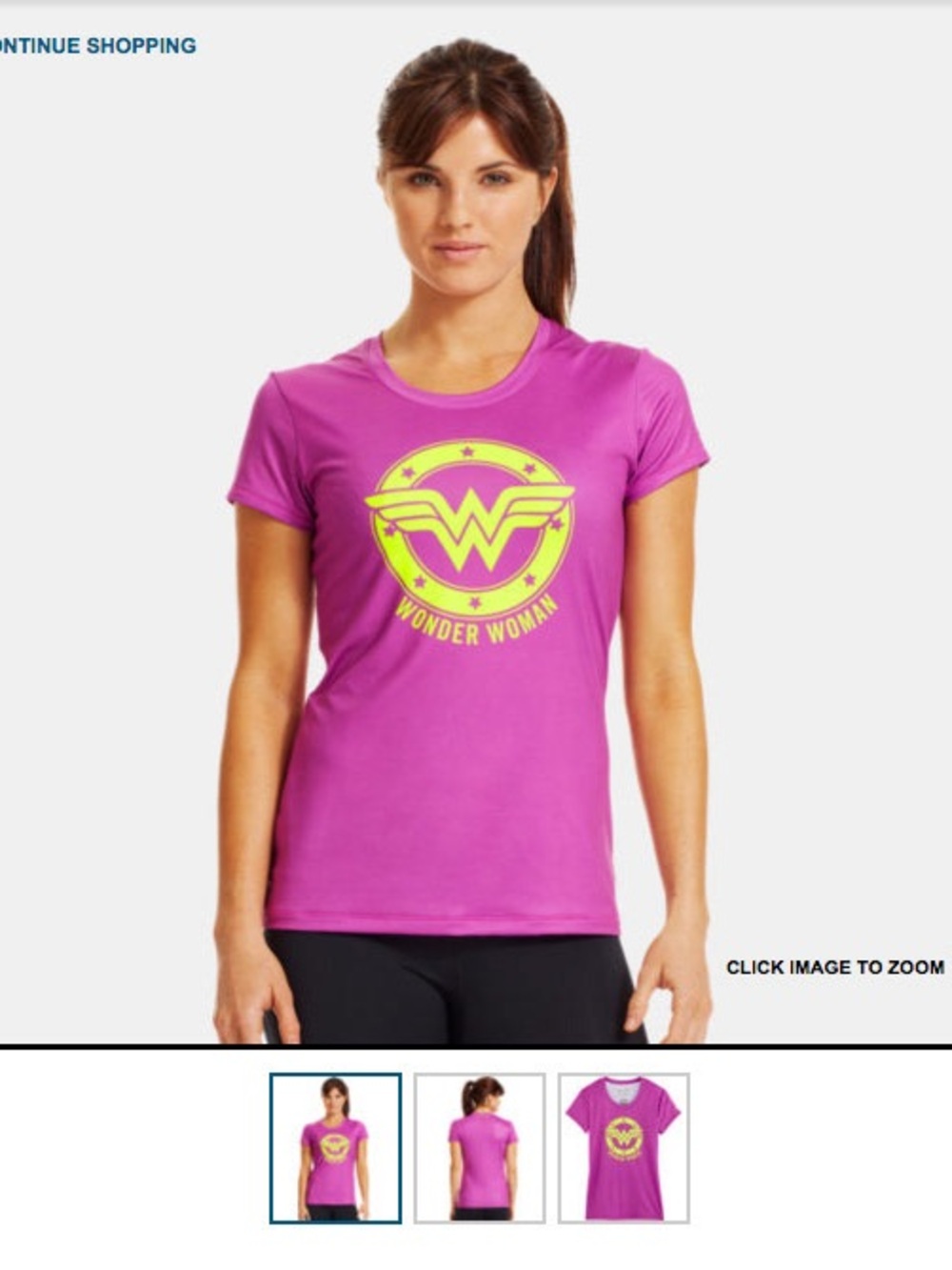 Under Armour DC Comics Wonder Woman HeatGear Fitted Short-Sleeve T-Shirt sz L